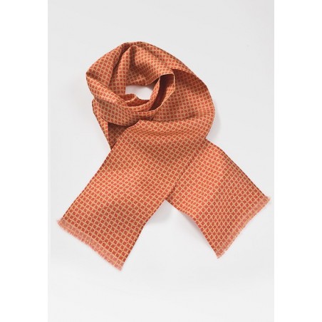 Man's Silk Scarf in Persimmon and Yellow