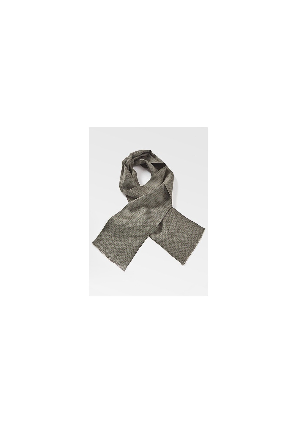 Mens Silk Scarf in Olive Green