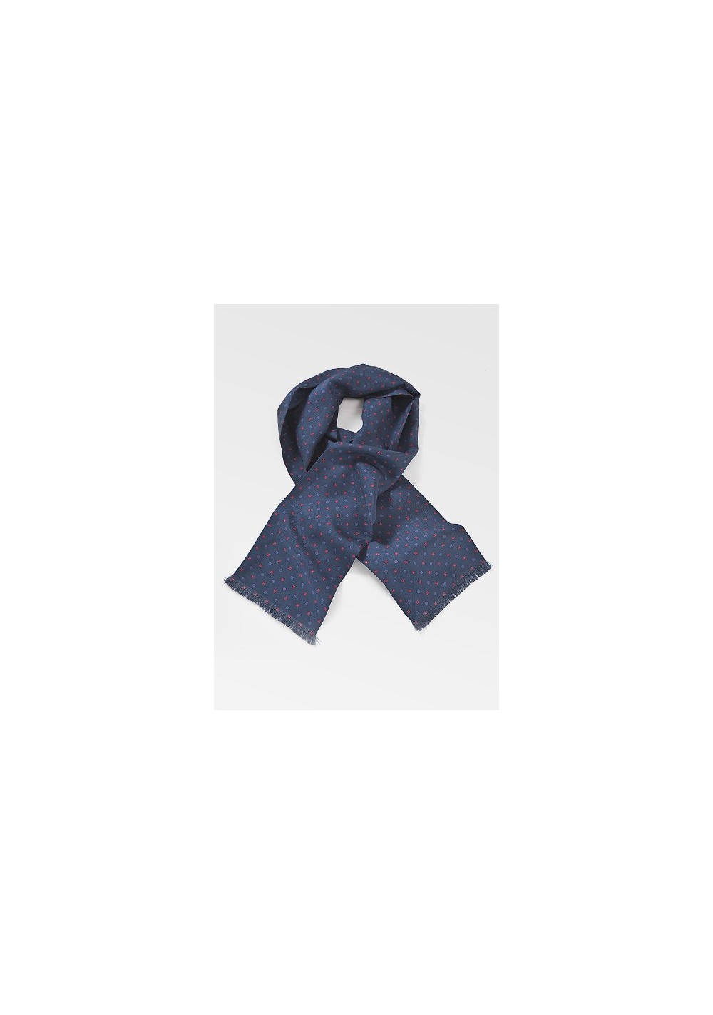 Geometric Floral Scarf in Navy Blue