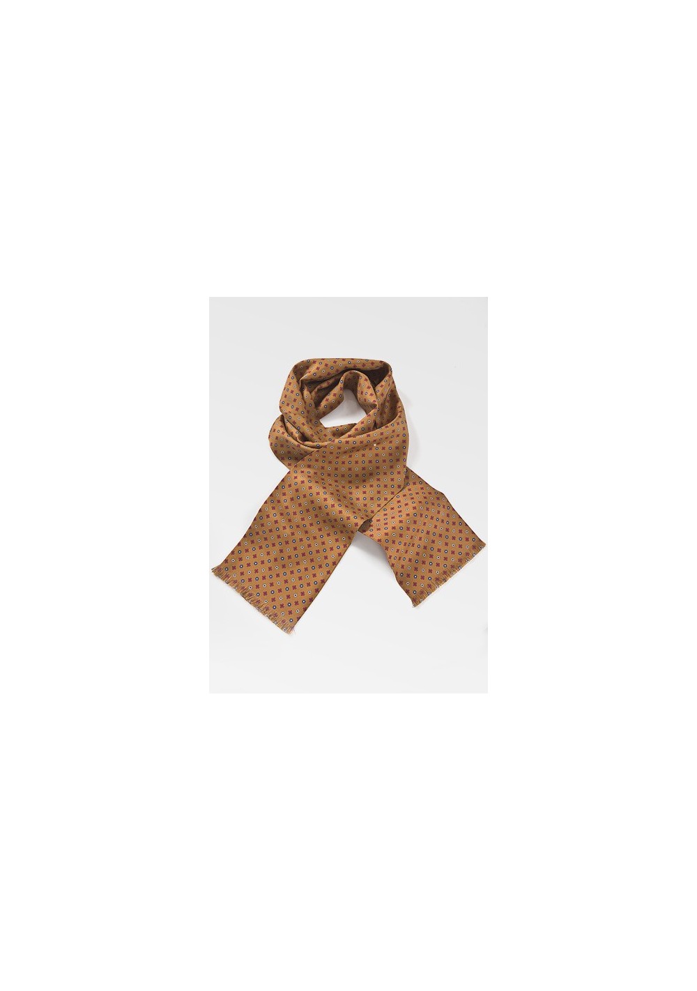 Geometric Scarf in Coppers and Blues