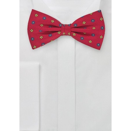 Geometric Floral Patterned Bow Tie