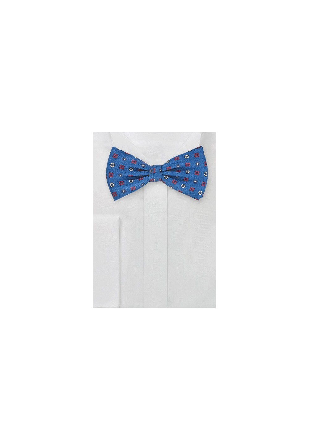 Retro Floral Tie in Victoria Blue