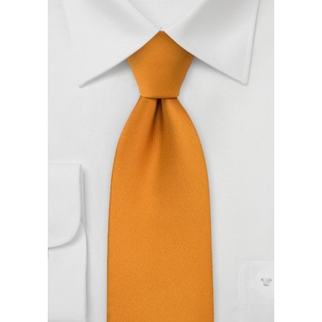 Solid Amber Orange Tie in XL Lenght