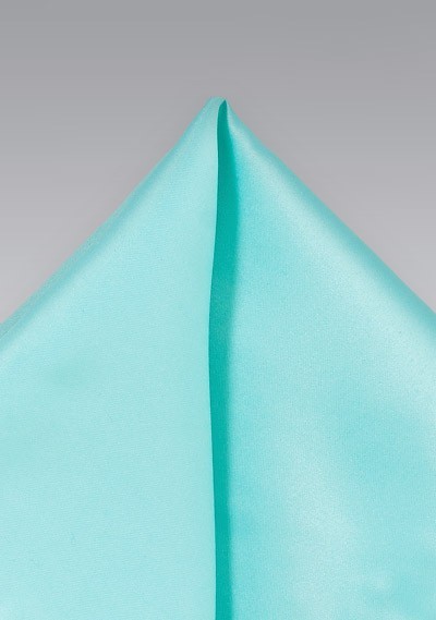 Solid Turquoise Blue Pocket Square