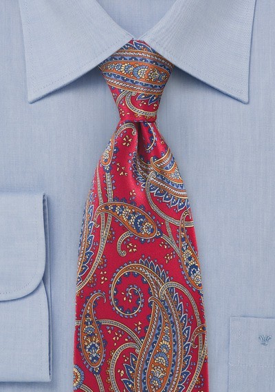 Ornate Paisley in Reds and Blues