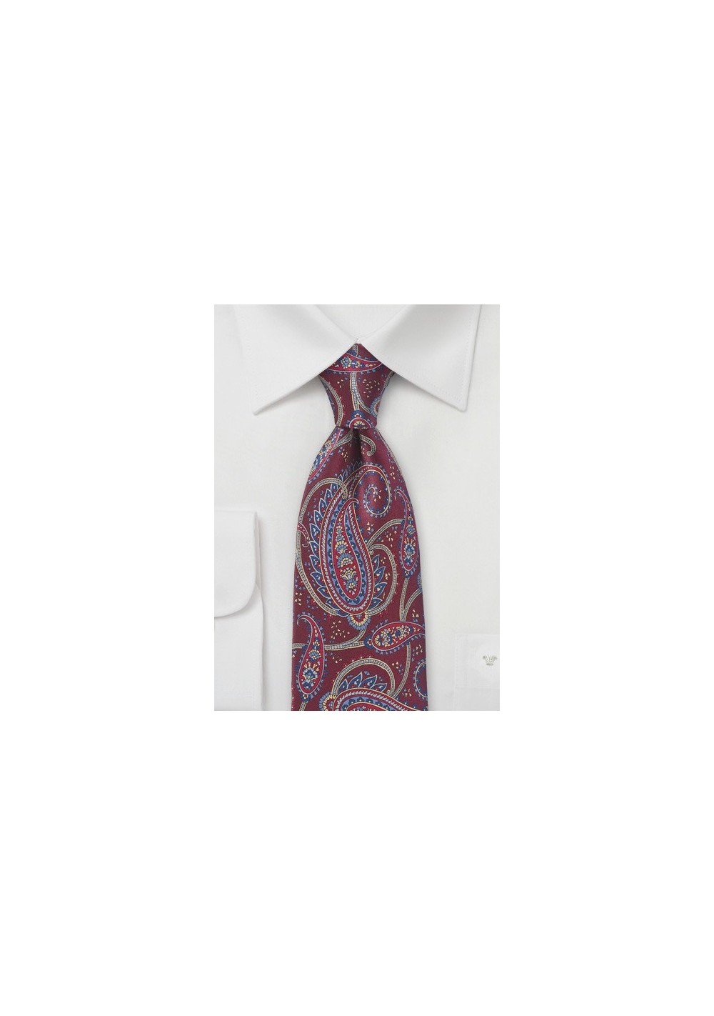 Burgundy Paisley Patterned Tie
