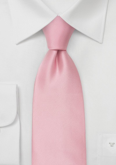 Light Pink Silk Necktie in XL Size