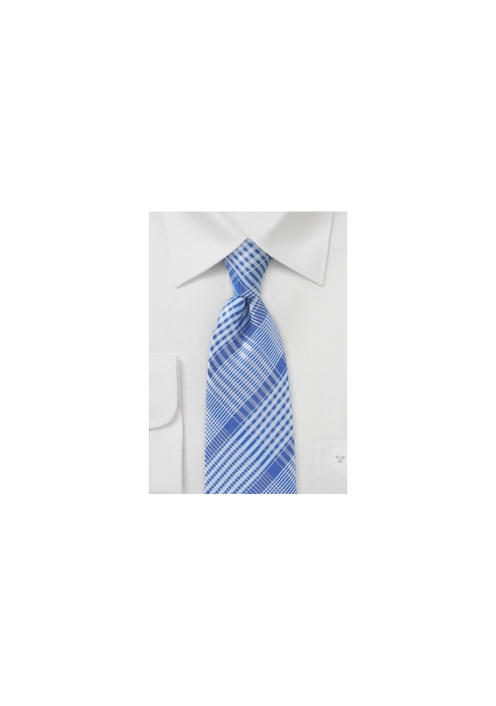 Modern Glen Check Tie in Sky Blue