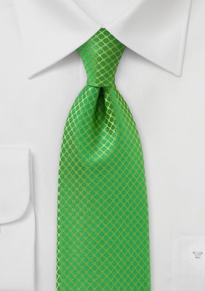 Art Deco Tie in Bright Kelly Green