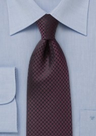 Sophiscated Burgundy and Black Patterned Necktie