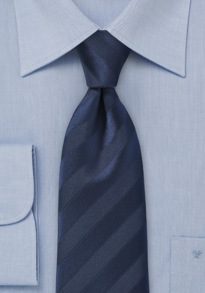 Classic Striped Navy Blue Necktie