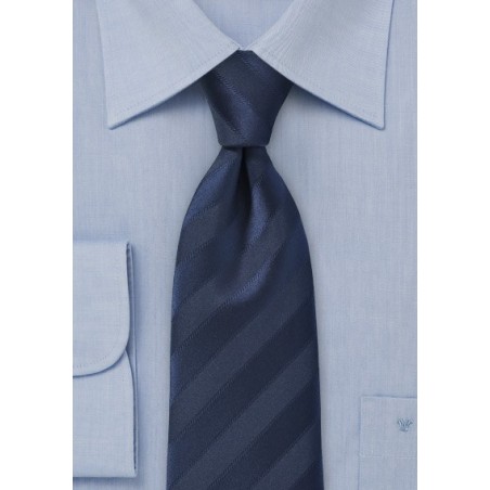 Classic Striped Navy Blue Necktie