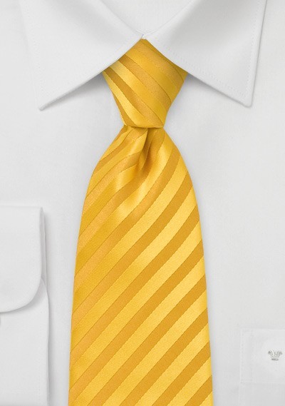 Bright Sun Yellow Tie in Kids Length