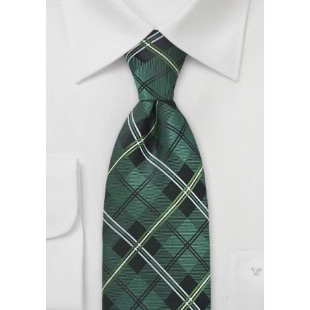 Hunter Green Plaid Tie
