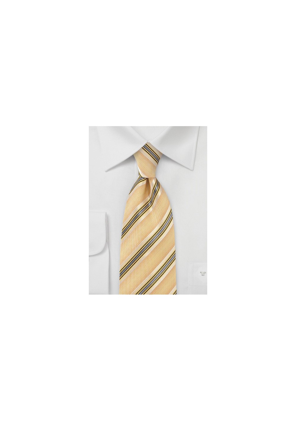 Retro Striped Tie in Yellows and Charcoals