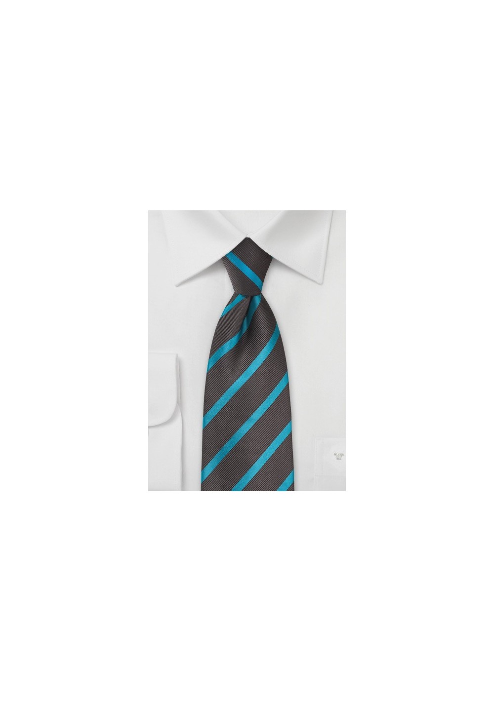 Espresso and Teal Striped Tie