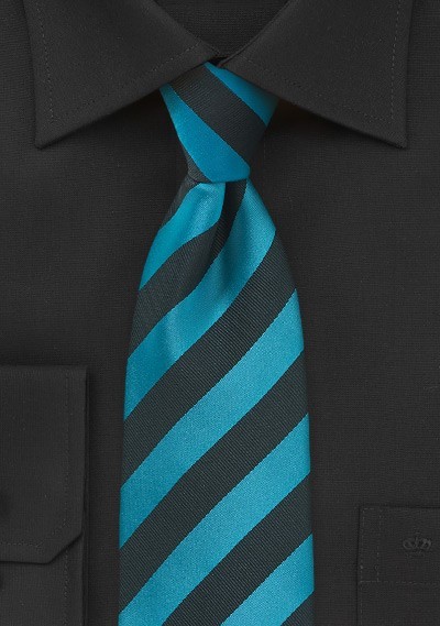 Striped Tie in Malibu and Black