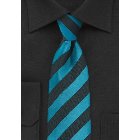 Striped Tie in Malibu and Black