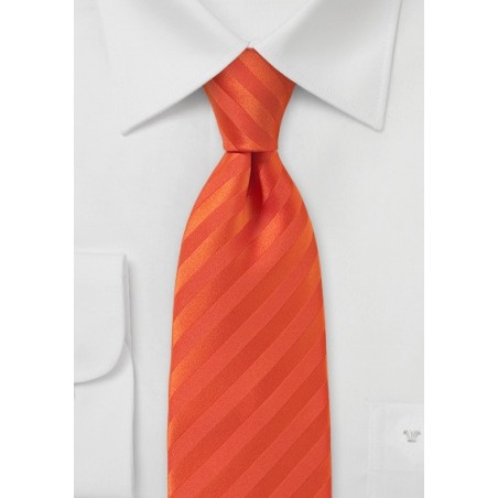 Modern Narrow Necktie in Tuscan Orange