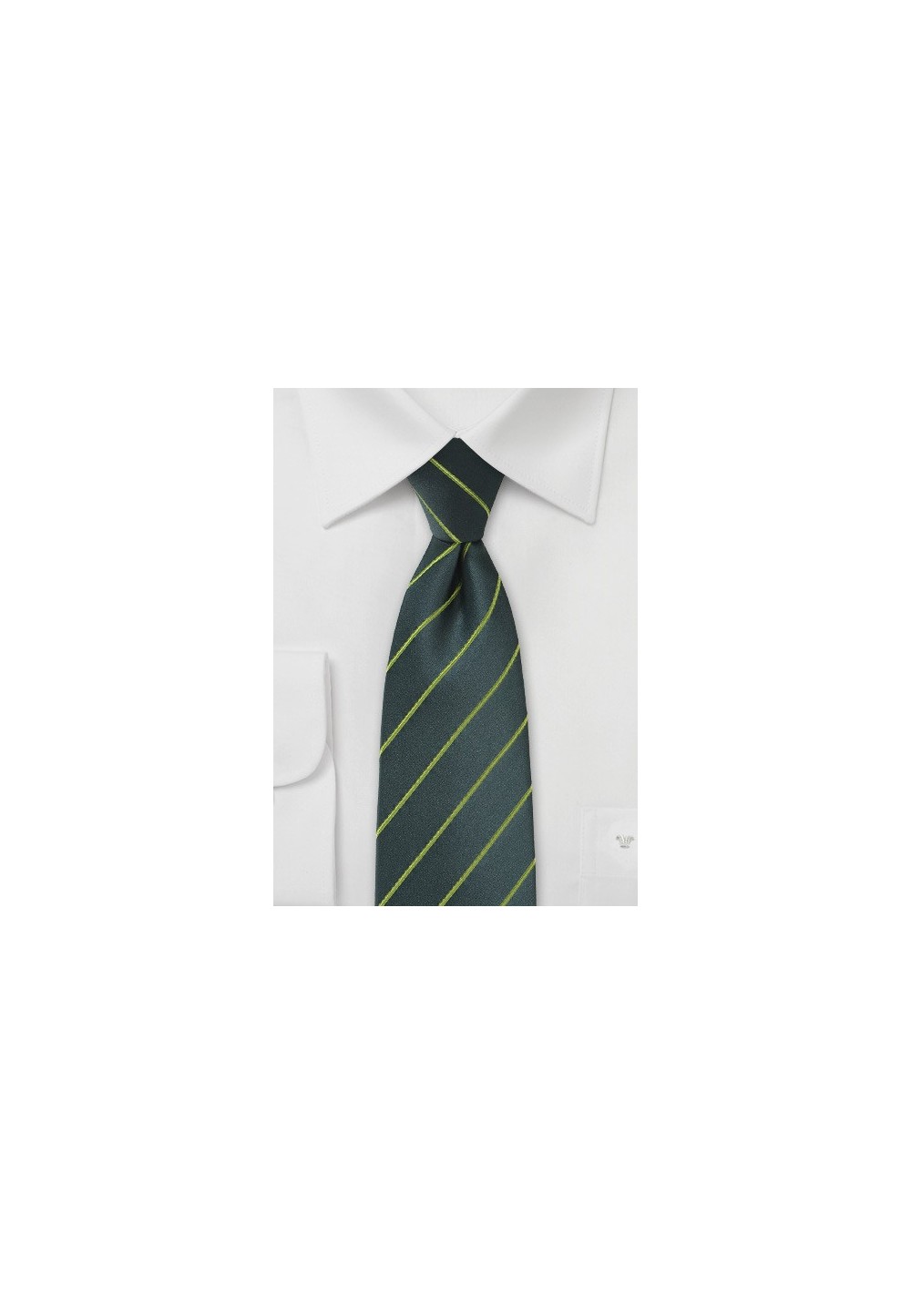 Dark Hunter Green and Lime Striped Tie
