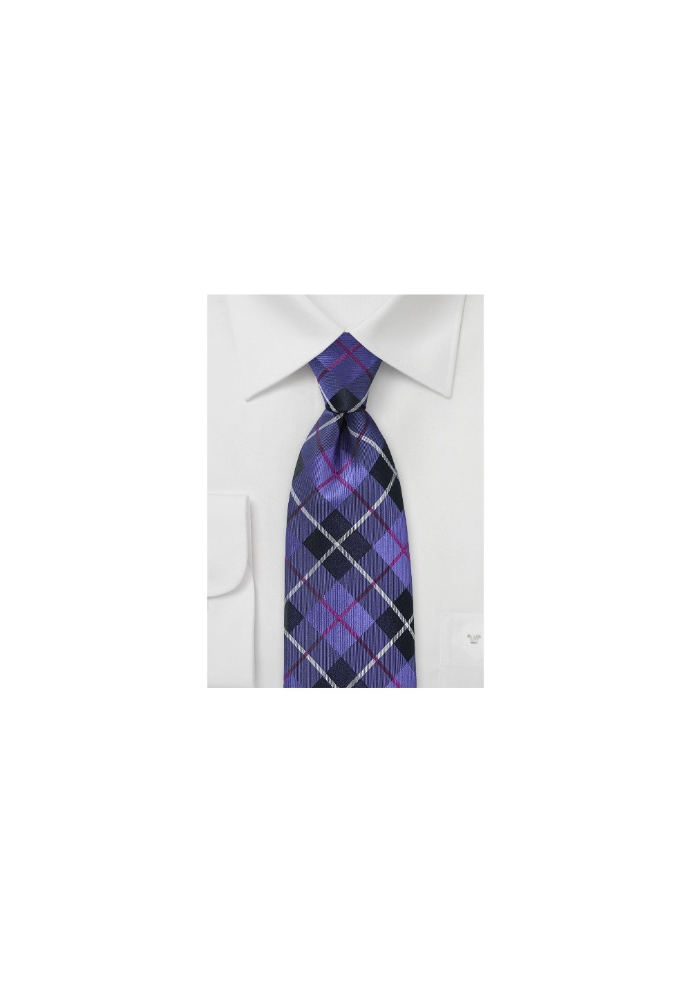 Plaid Tie in Electric Purple and Fuchsia