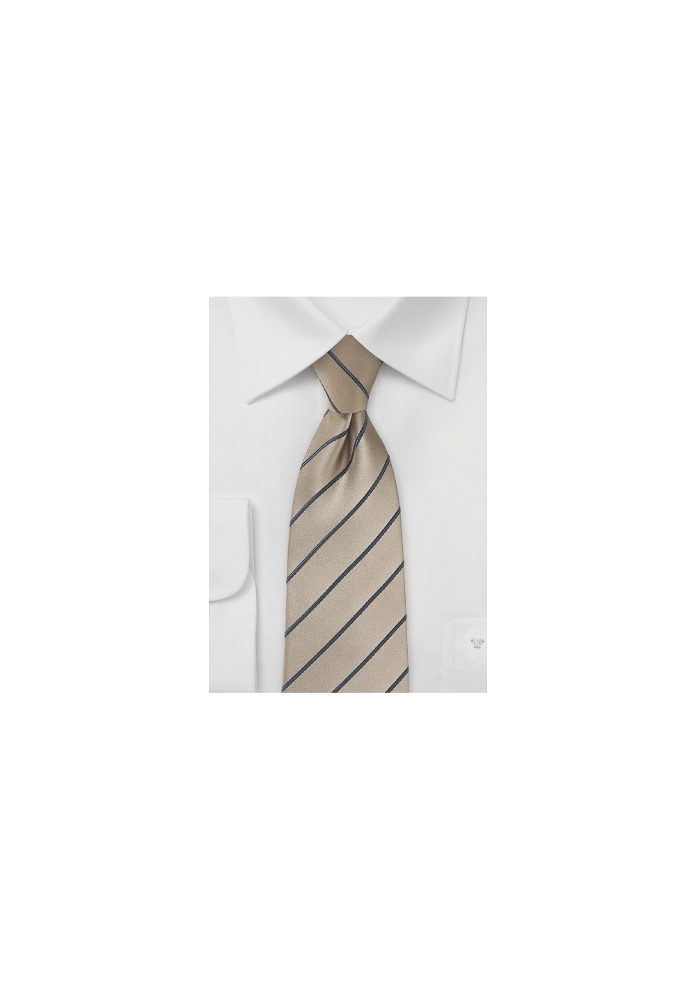 Striped Latte Necktie with Satin Finish