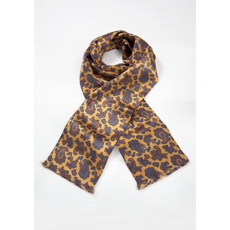 Regal Paisley Scarf in Vintage Gold