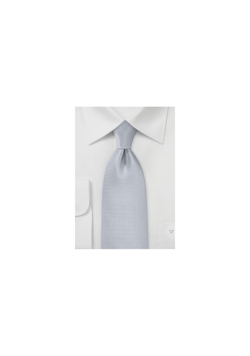 Textured Tie in Light Silver