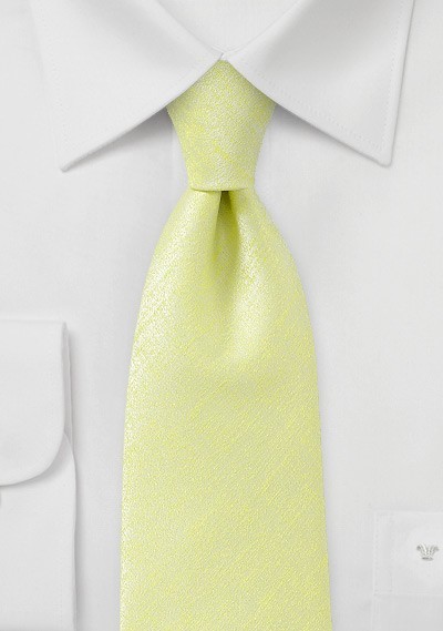 Chartreuse Necktie with Subtle Ice Colored Design