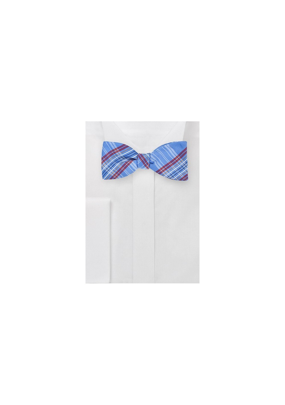 French Blue Plaid Bow Tie