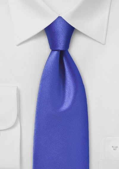 Solid Sapphire Blue Tie with Satin Finish