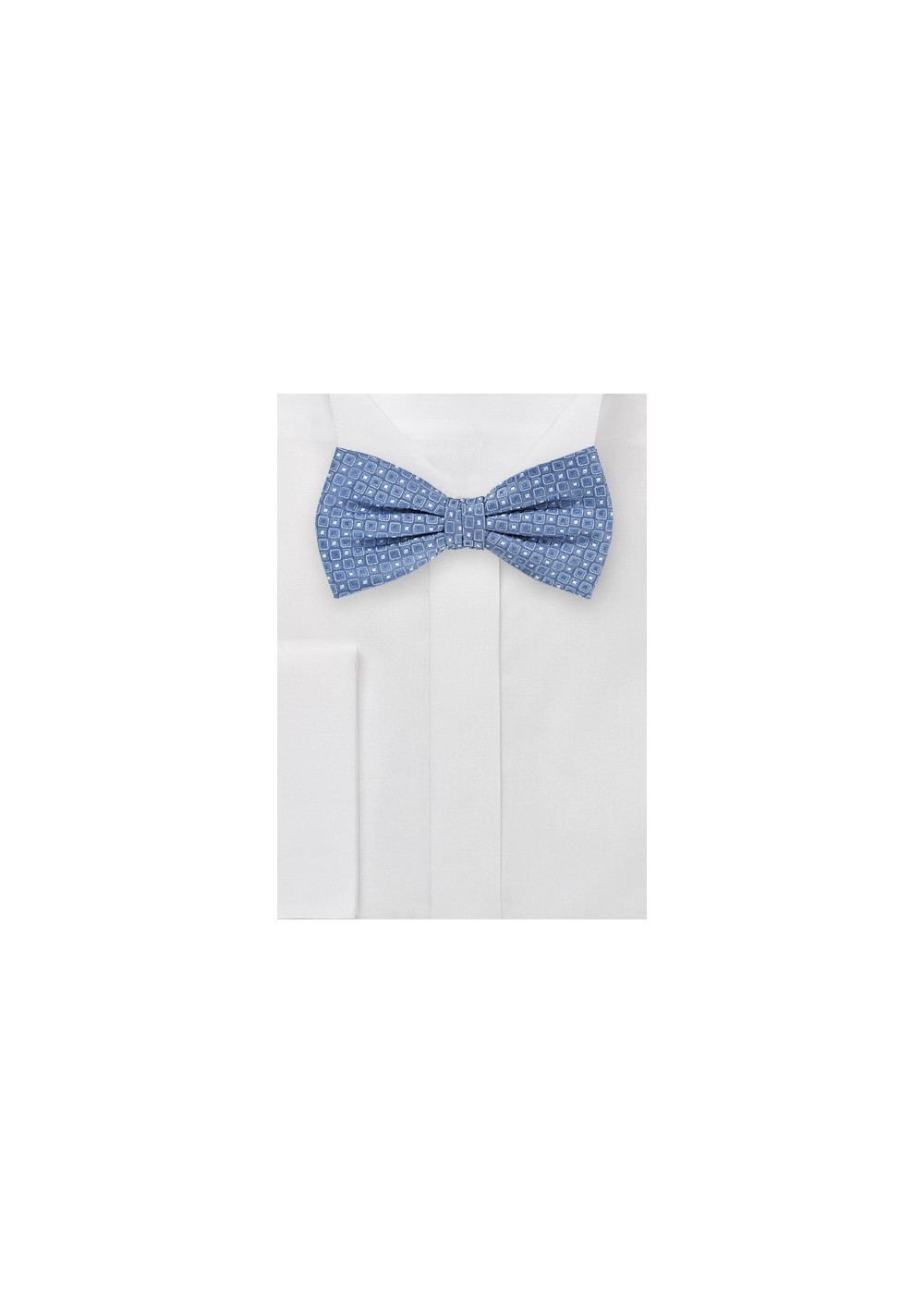 Pre-tied Bowtie in Indigo with Tiny Square Pattern