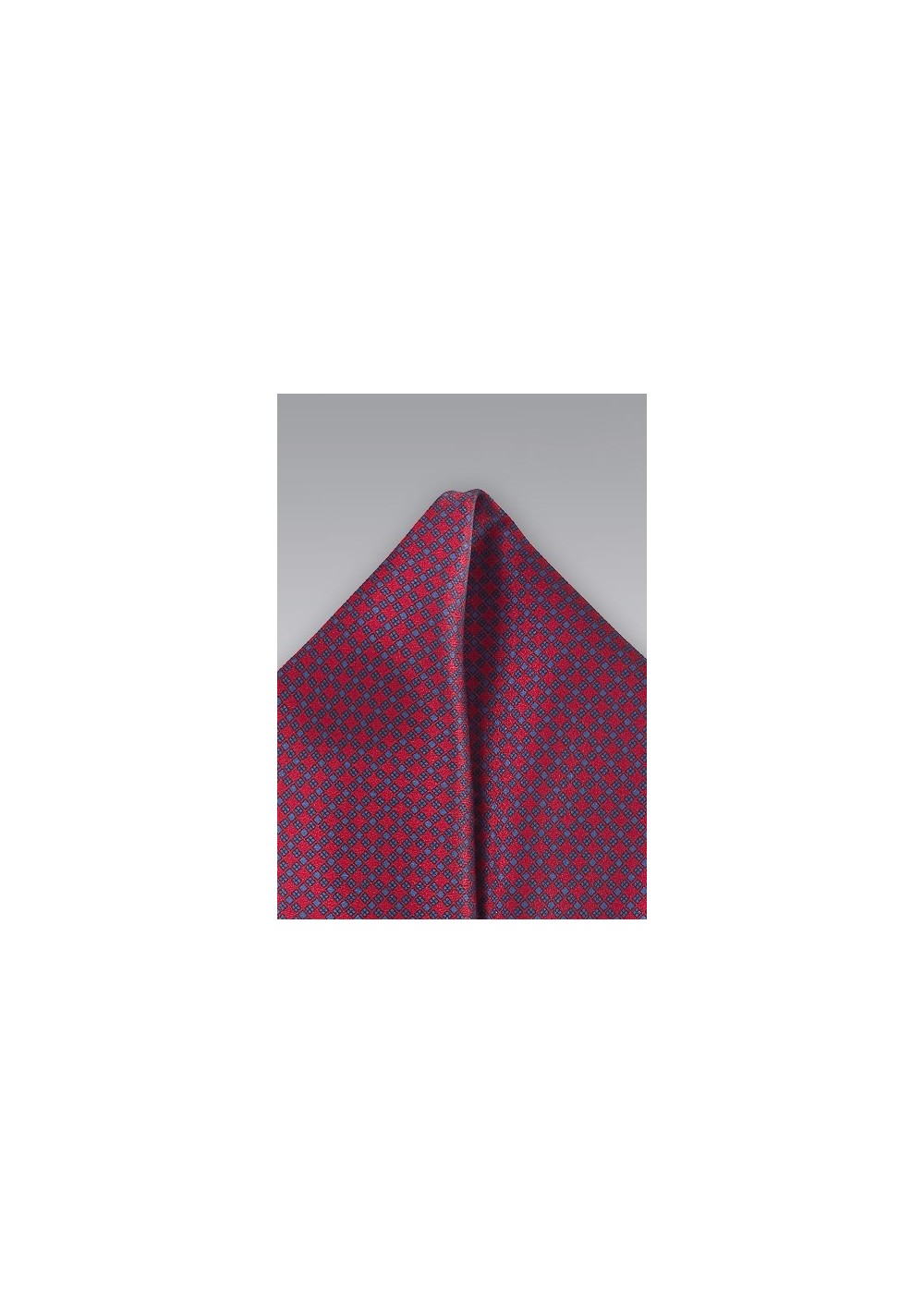 Wine Red and Blue Silk Pocket Square