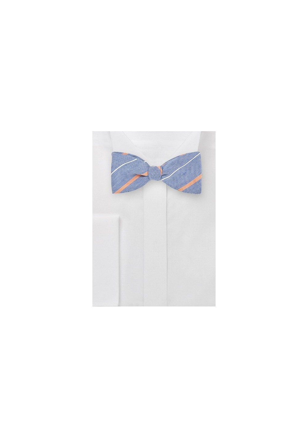 Vintage Blue Striped Bow Tie