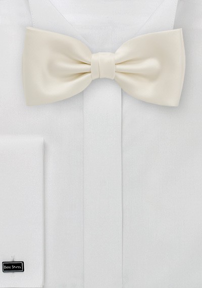 Solid Mens Bow Tie in Soft Cream