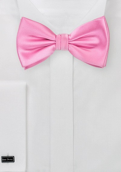 Solid Bright Pink Bow Tie