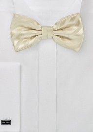 Vanilla-Yellow Striped Bow Tie