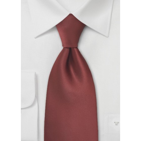 Dark Cognac Brown Tie in XL Length
