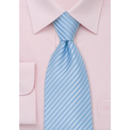 Light Powder Blue Striped Necktie