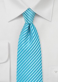 Bright Aqua Striped Necktie
