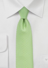 Pin Dot Necktie in Spring Green