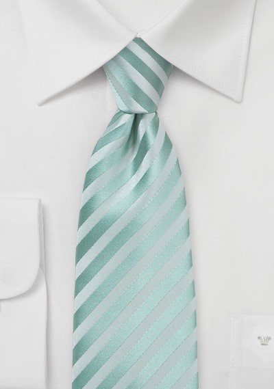 Solid Striped Tie in Grayed Jade