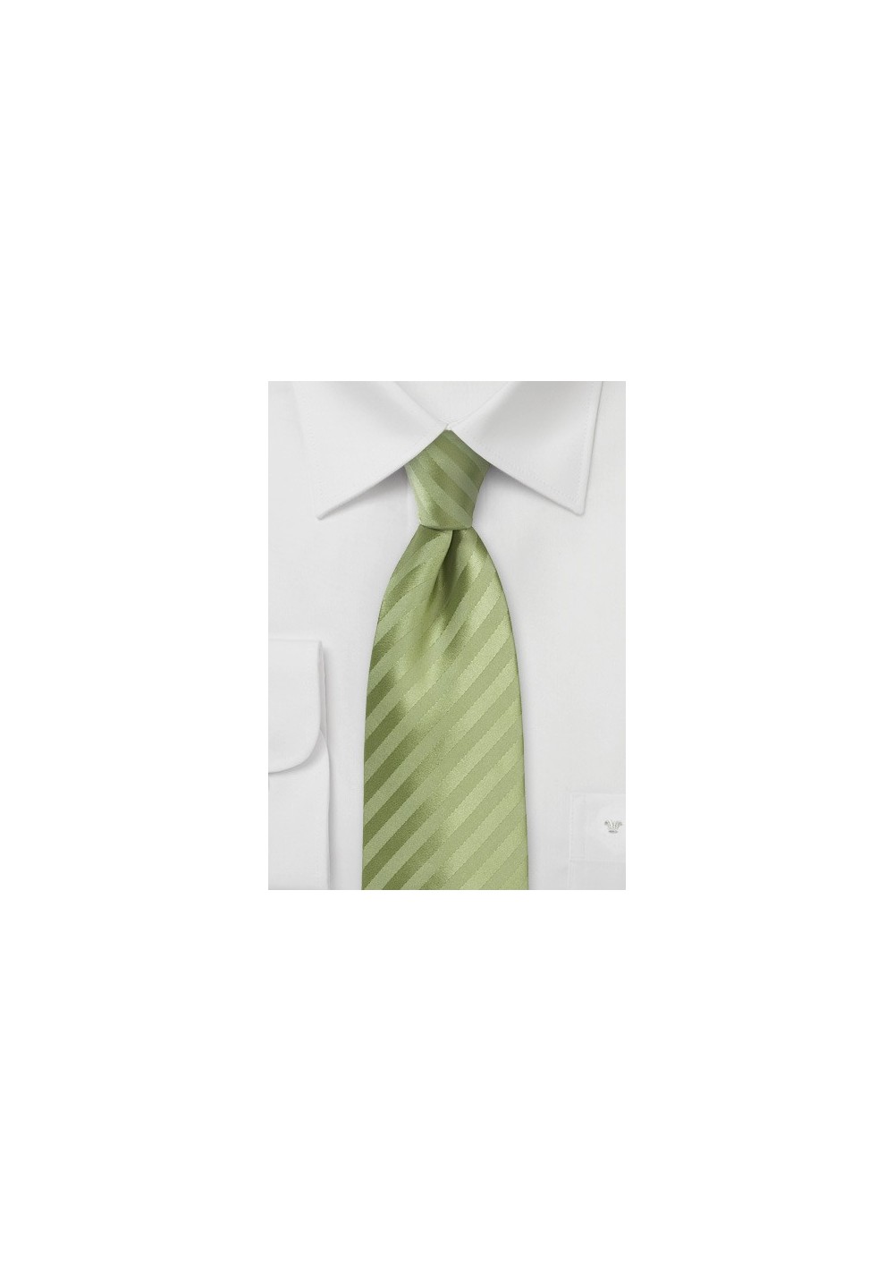 Solid Striped Tie in Flora Green