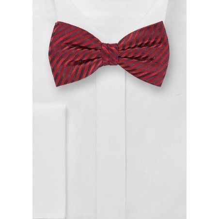 Waled Textured Bow Tie in Cherry Red