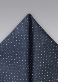 Midnight Blue and Silver Pocket Square