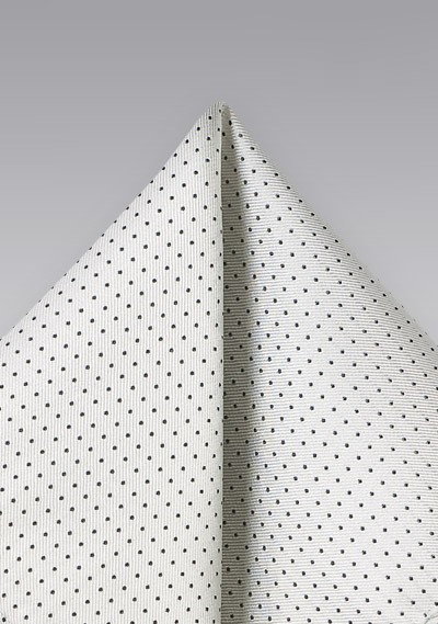 Silver and Black Dotted Pocket Square