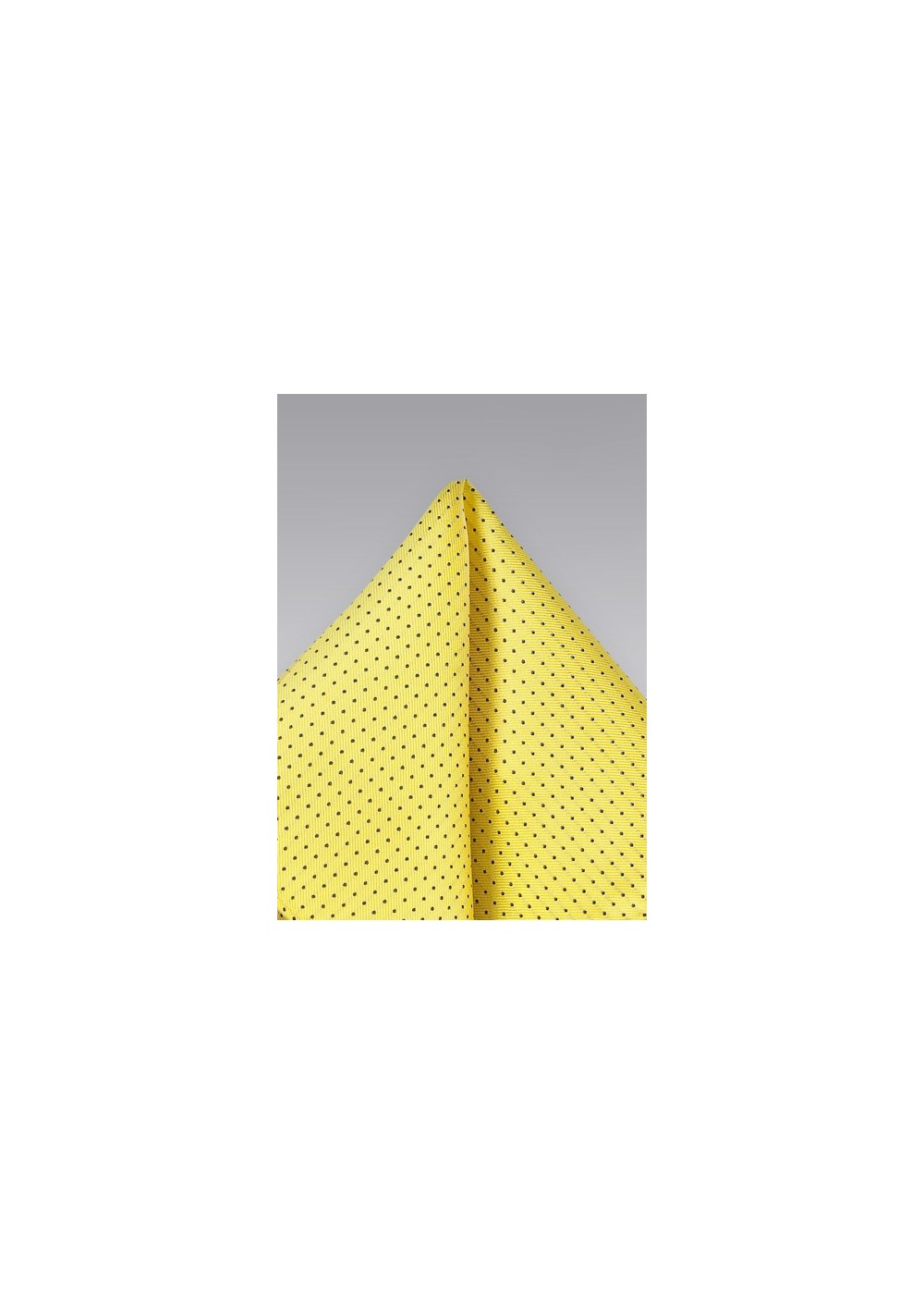 Yellow and Navy Pin Dot Pocket Square