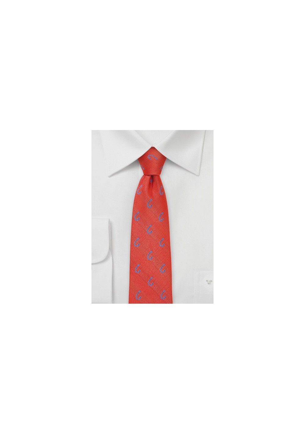 Orange-Coral Fishhook Necktie
