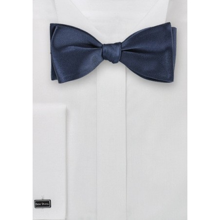 Navy Blue Silk Bow Tie (self tie)