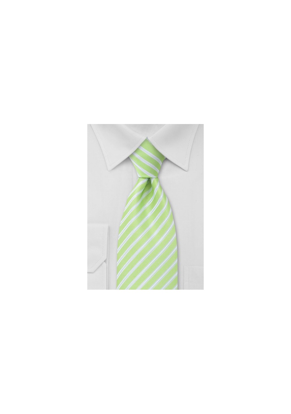 Lime Green and White Extra Long Necktie